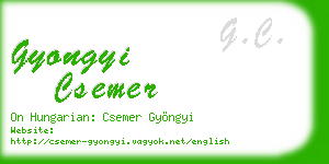 gyongyi csemer business card